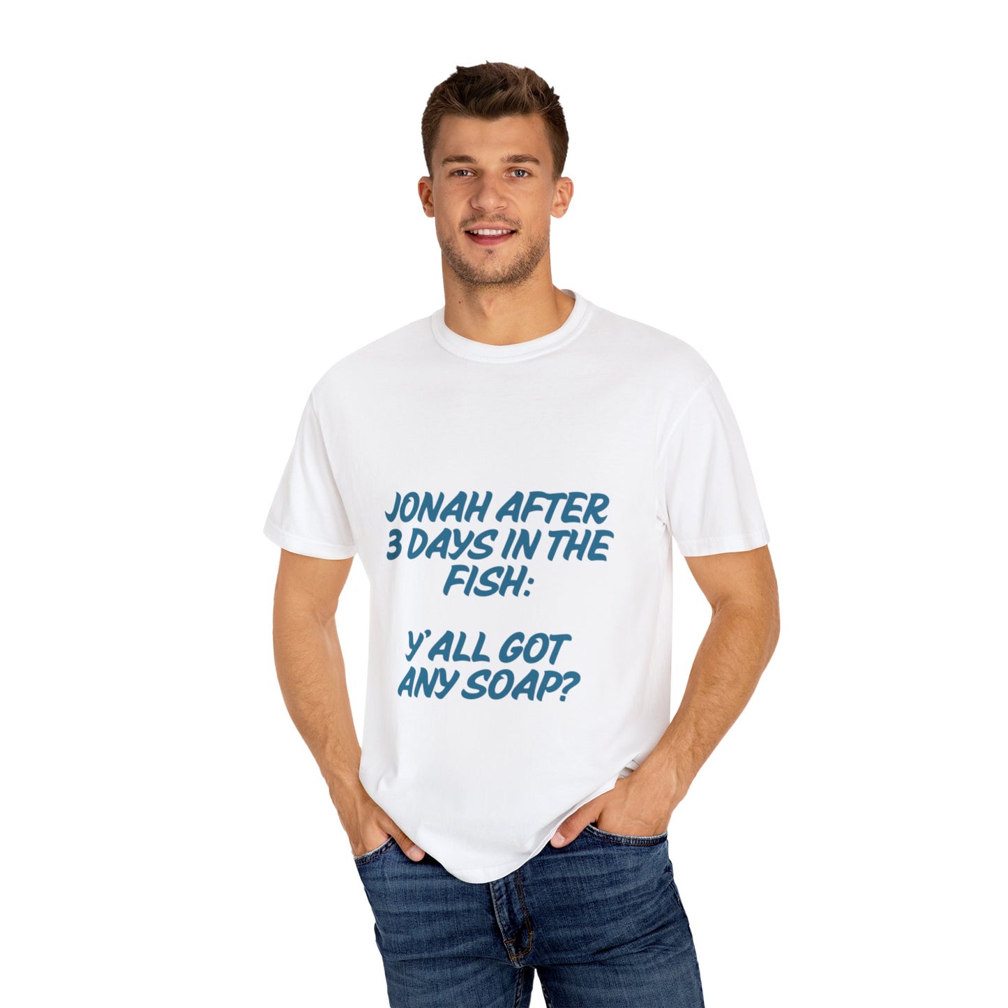 Funny Jonah Fish T-Shirt | Unisex Garment-Dyed Tee for Ocean Lovers and Humor Enthusiasts