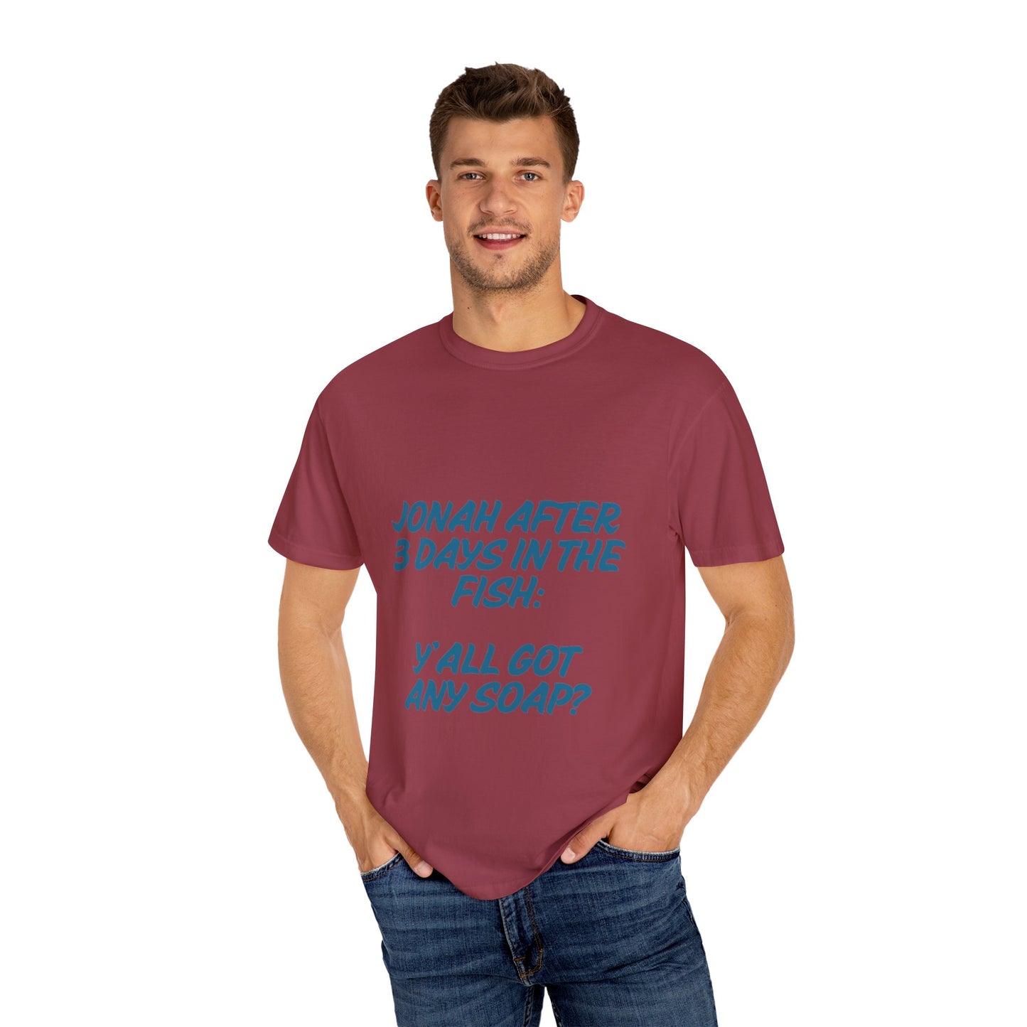 Funny Jonah Fish T-Shirt | Unisex Garment-Dyed Tee for Ocean Lovers and Humor Enthusiasts