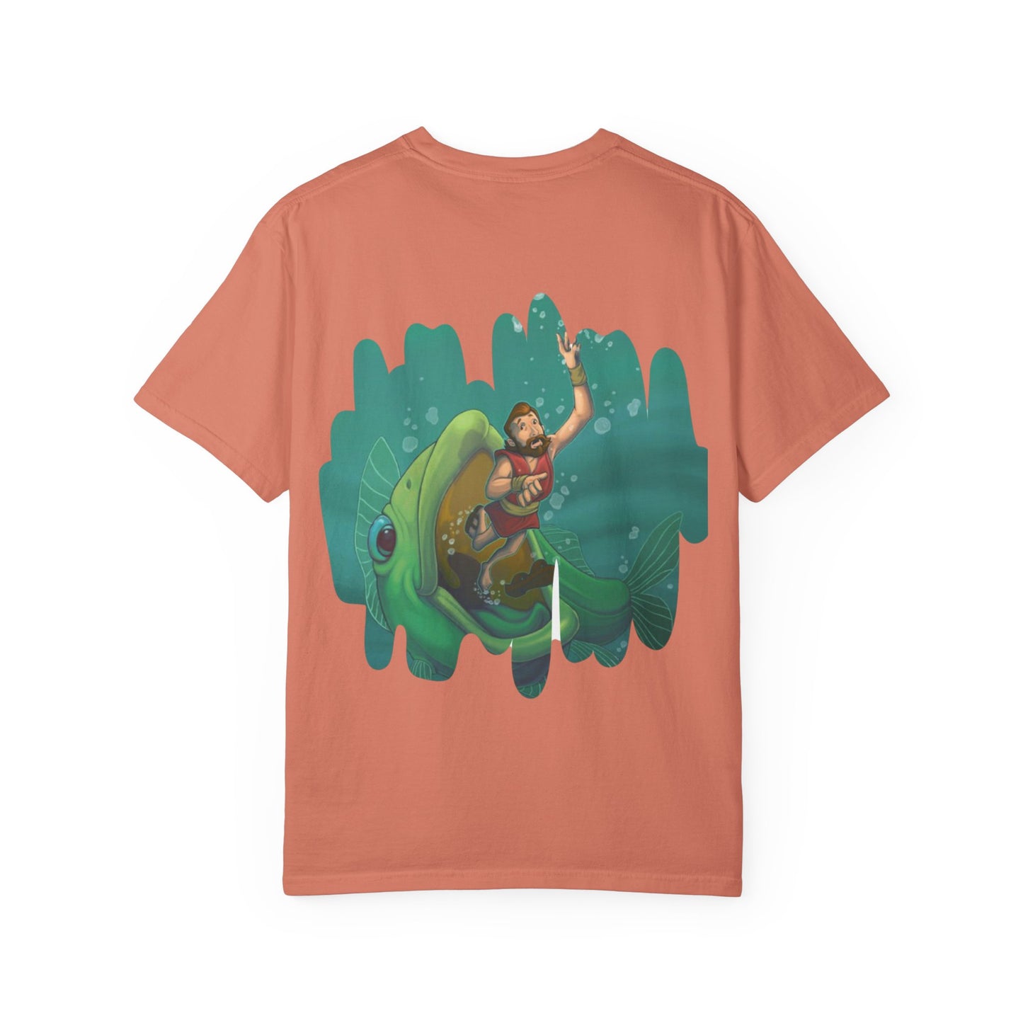 Funny Jonah Fish T-Shirt | Unisex Garment-Dyed Tee for Ocean Lovers and Humor Enthusiasts