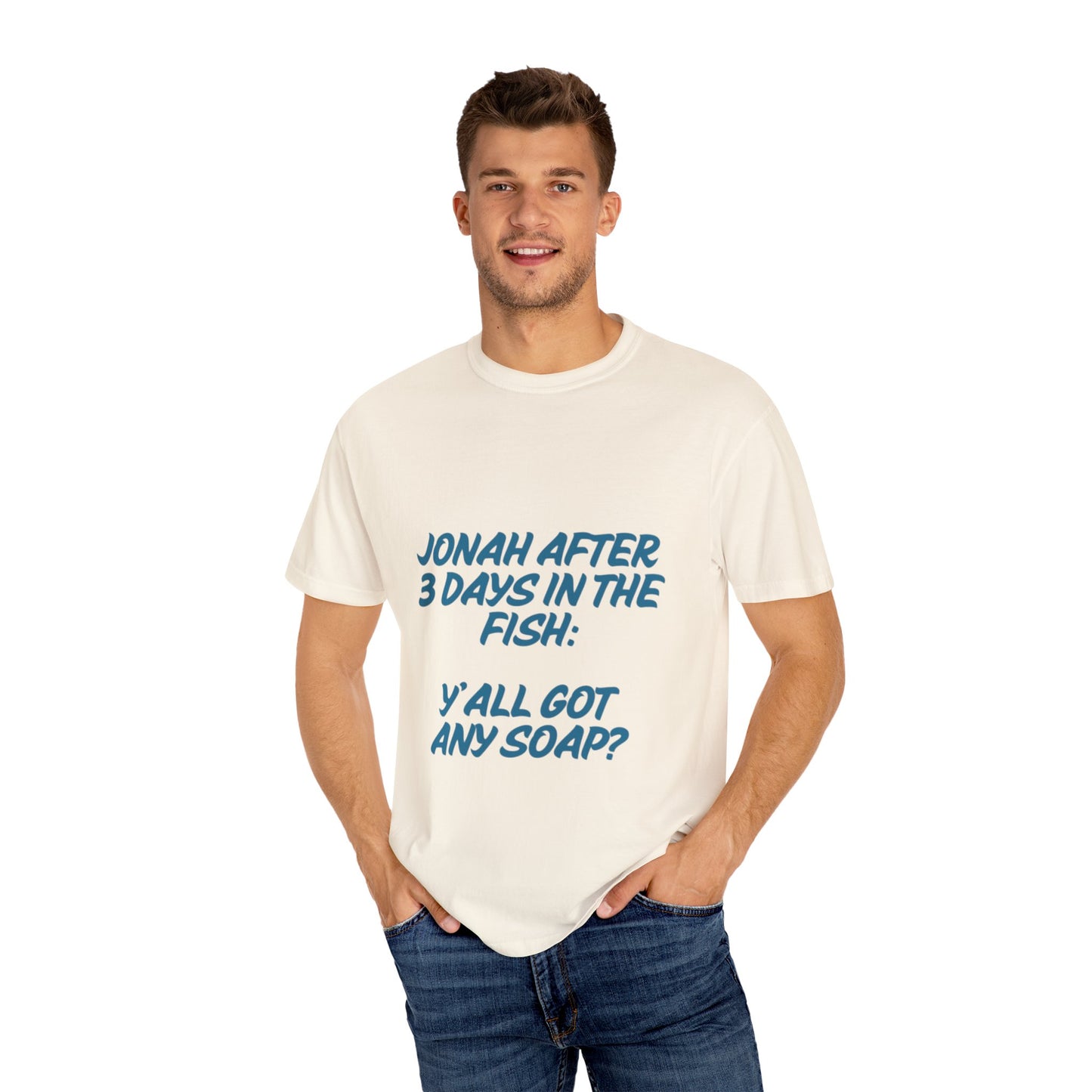 Funny Jonah Fish T-Shirt | Unisex Garment-Dyed Tee for Ocean Lovers and Humor Enthusiasts