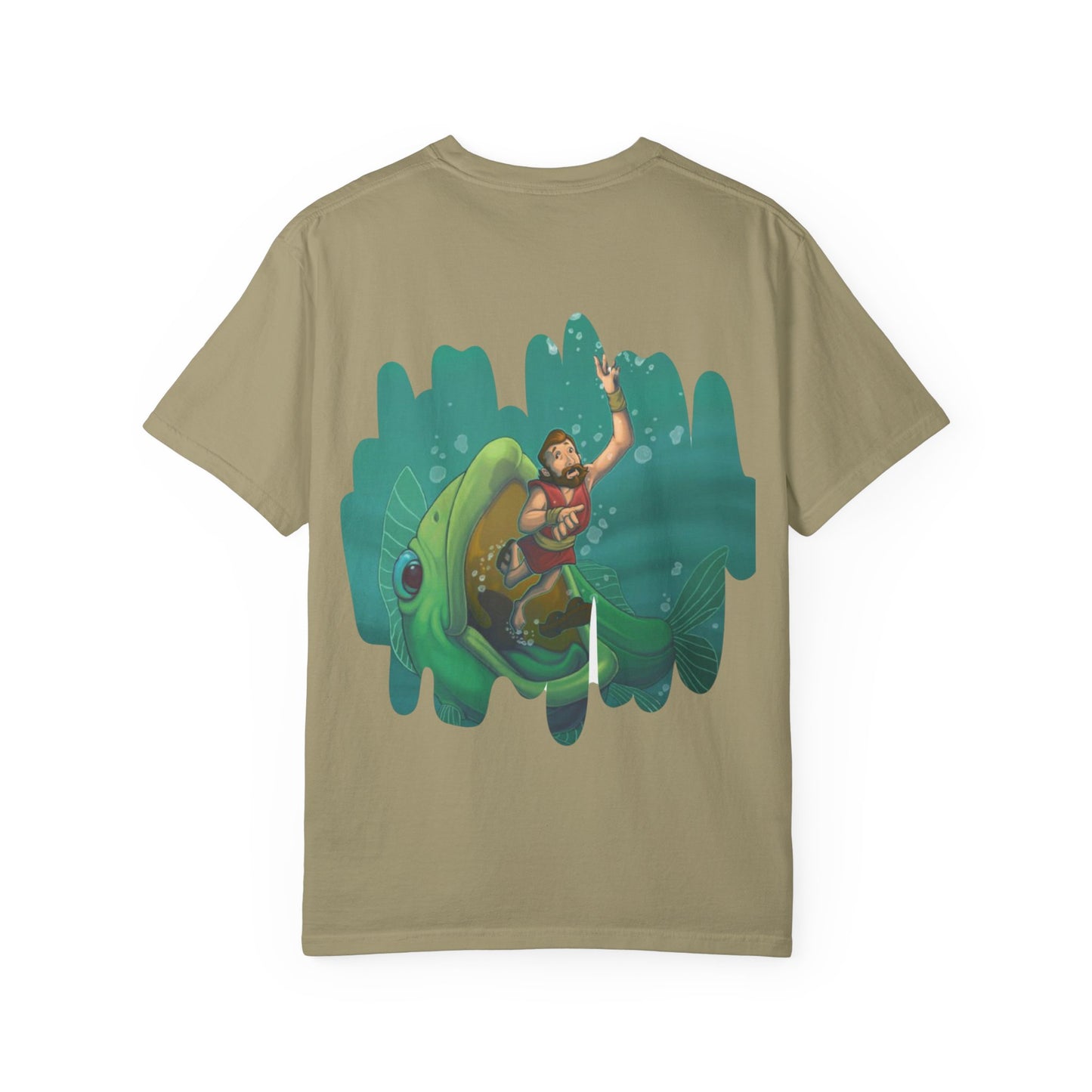 Funny Jonah Fish T-Shirt | Unisex Garment-Dyed Tee for Ocean Lovers and Humor Enthusiasts
