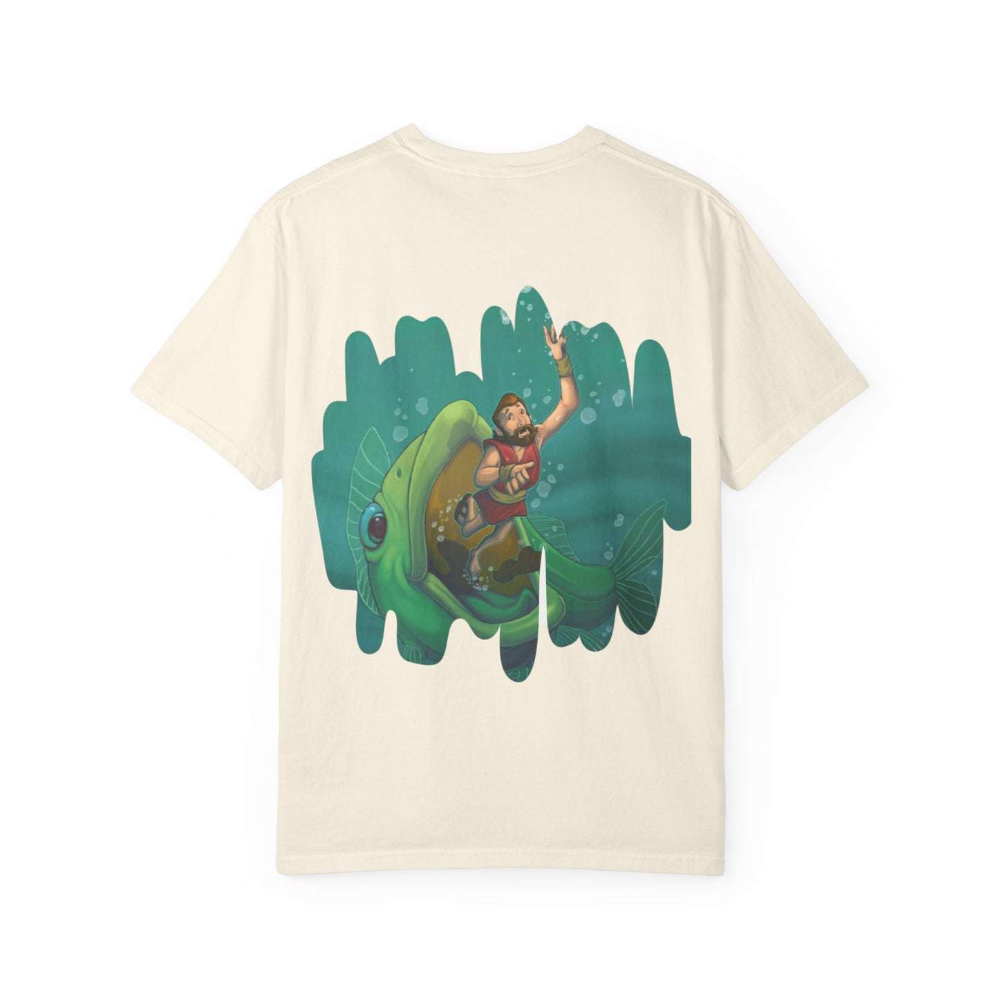 Funny Jonah Fish T-Shirt | Unisex Garment-Dyed Tee for Ocean Lovers and Humor Enthusiasts