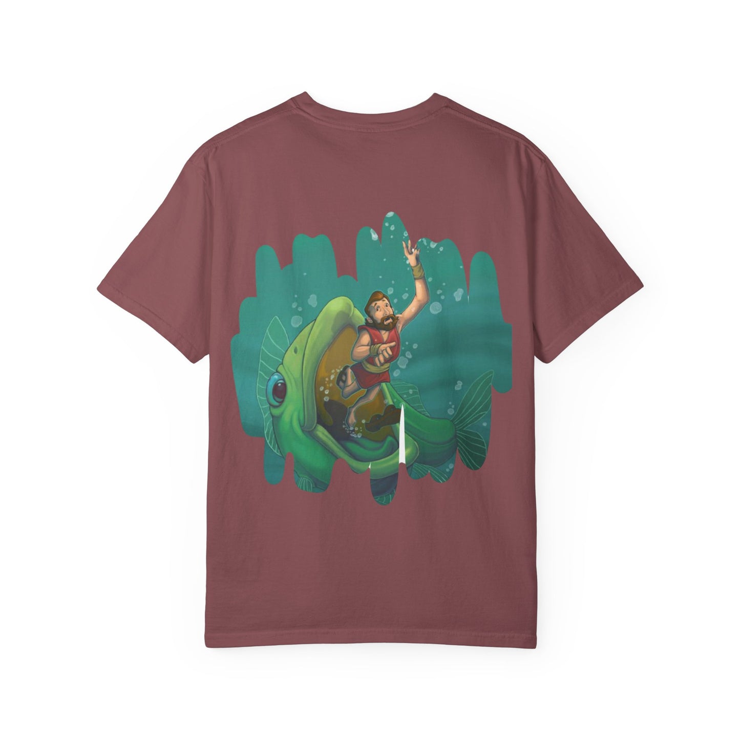 Funny Jonah Fish T-Shirt | Unisex Garment-Dyed Tee for Ocean Lovers and Humor Enthusiasts