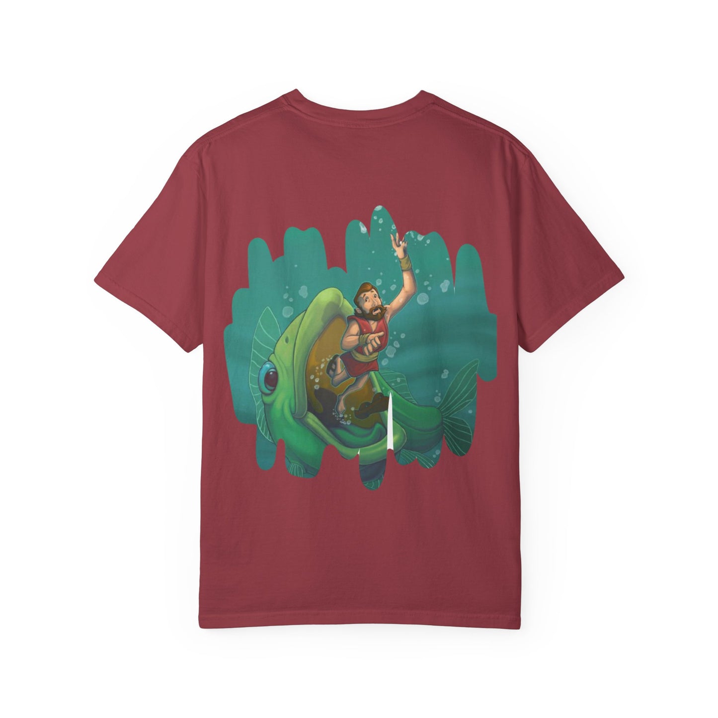 Funny Jonah Fish T-Shirt | Unisex Garment-Dyed Tee for Ocean Lovers and Humor Enthusiasts