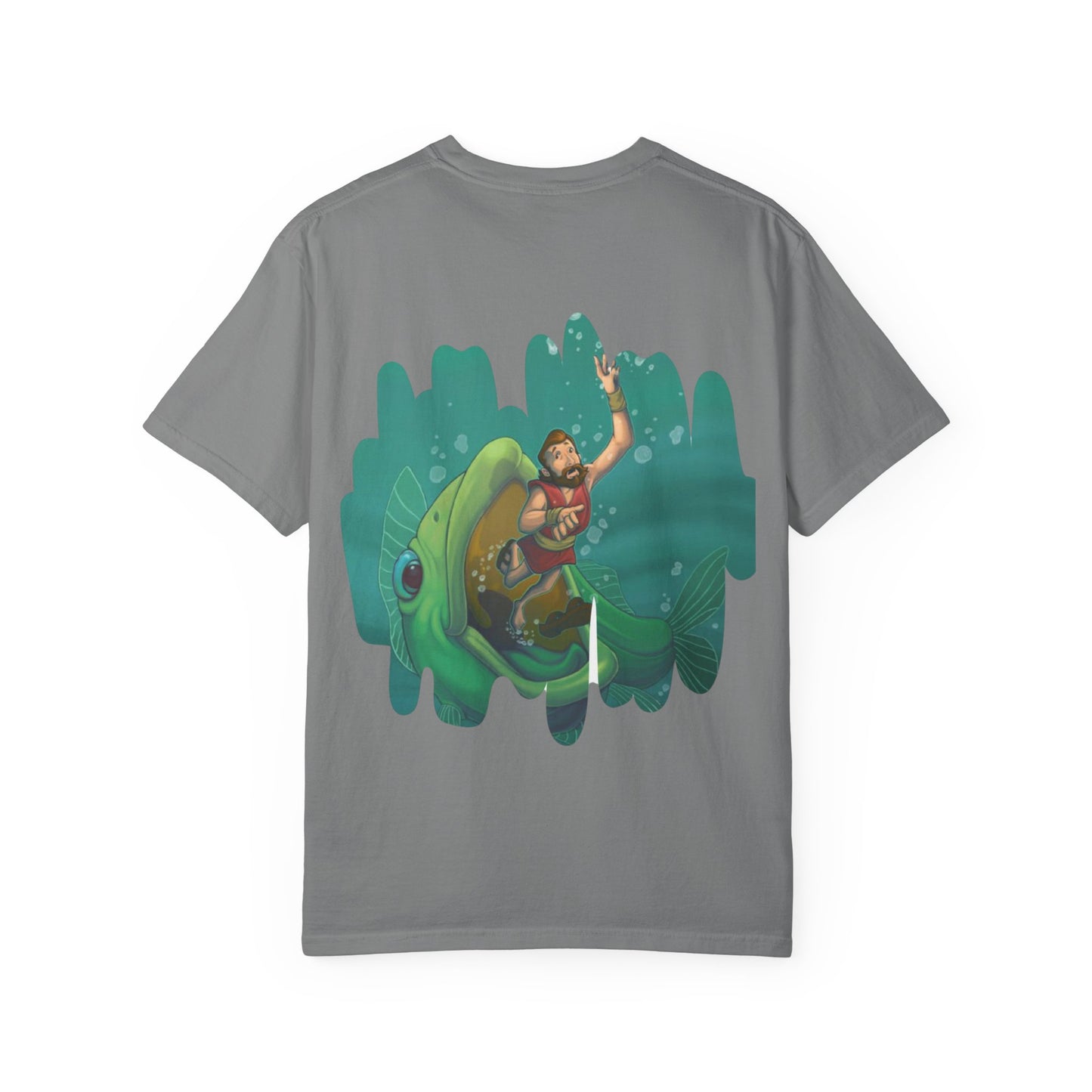 Funny Jonah Fish T-Shirt | Unisex Garment-Dyed Tee for Ocean Lovers and Humor Enthusiasts